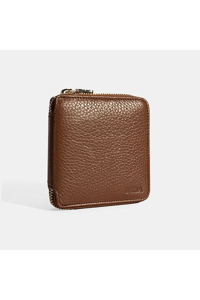 Desa Women's Brown Zippered Leather Wallet