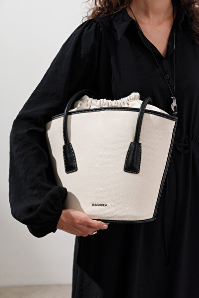 Manuka Canvas Bucket Bag Beige