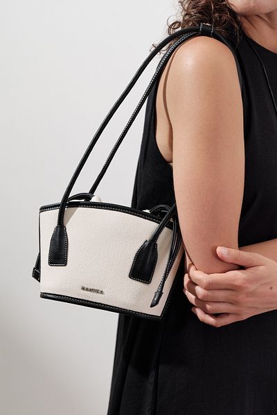 Manuka Canvas Mini Bucket Bag Beige