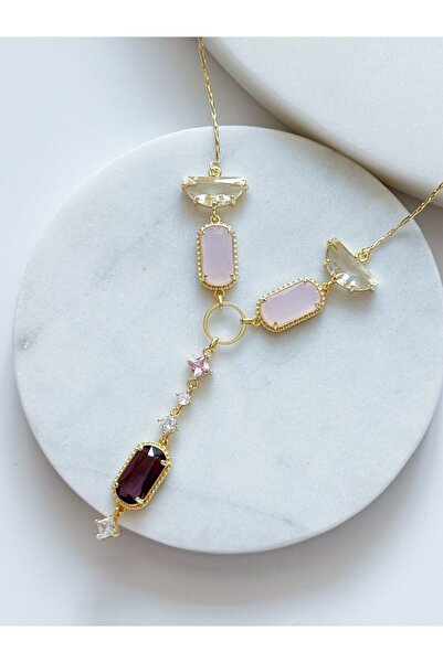 CHARMLUCKY Special Series Colorful Baguette Stone Necklace