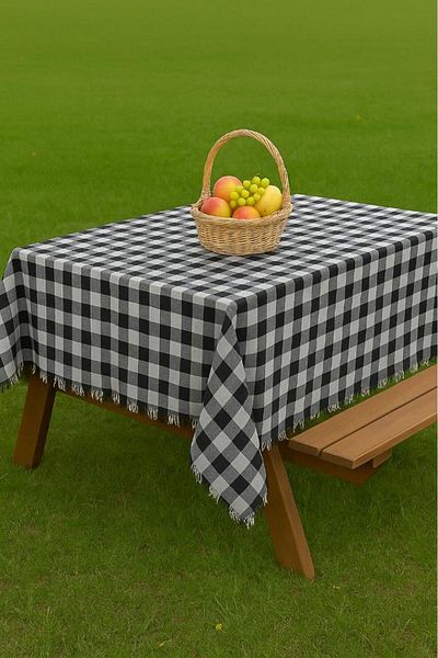 Miabella Home Gingham Checkered Tablecloth Table Cloth |   Picnic Cover & Picnic Table Cover |   Multi-Purpose Tablecloth