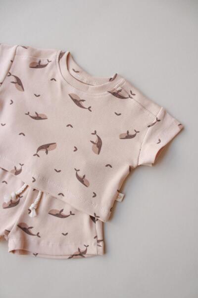 Oh La La Koala For Little Ones Whale Pattern Camisole Shorts Set