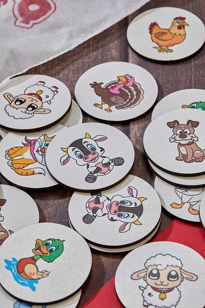 TOTTERİQ 24 Piece Wooden Memory Game – Farm Animals Themed Educational Matching Game