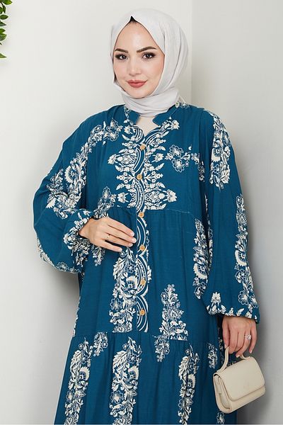 Bestenur Φόρεμα Niral Woven Viscose 1542 - Petrol Blue