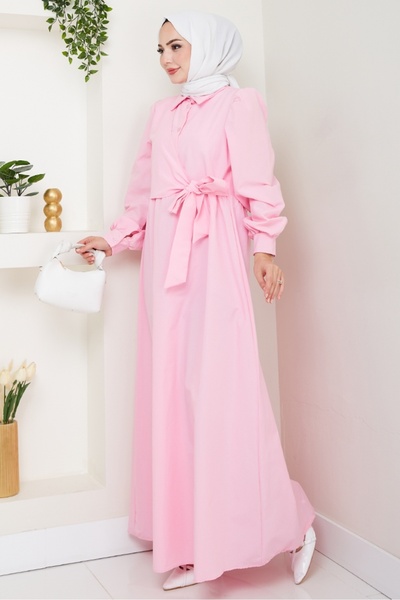 Bestenur Φόρεμα Reyel Cross Tie 1464 - Πούδρα