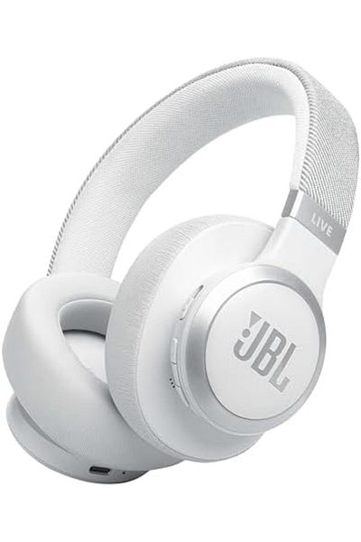 JBL سماعات JBL Live اللاسلكية فوق الأذن مع خاصية إلغاء الضوضاء التكيفية 770NC باللون الأبيض