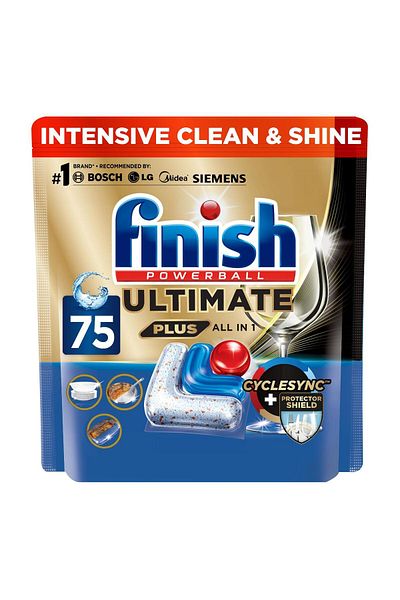 Finish Powerball Ultimate Plus All In 1 Dishwasher Detergent Regular 75 pcs