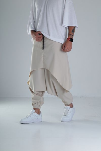 COCOPELLI Oversize Shalwar Samurai Μπεζ παντελόνι