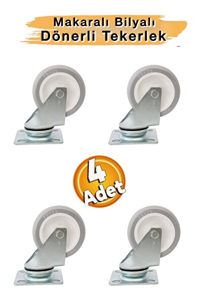 Emes EU02 Gri Tablalı Dönerli Sarhoş Tekerlek 75 mm Tekerlek