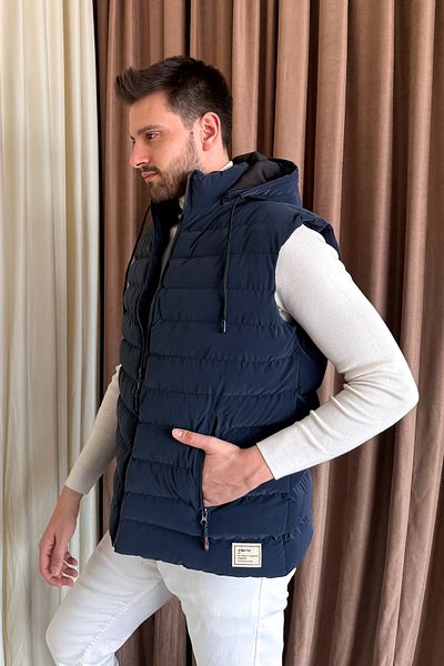 ModaPlaza Men's Hooded Puffer Vest