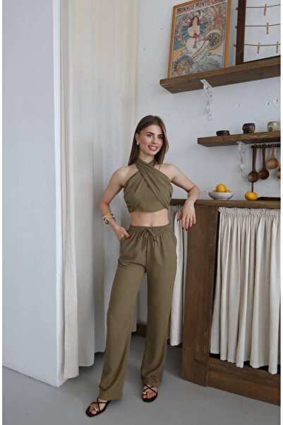ZF BUTİK Tie-Up Blouse Trousers Set