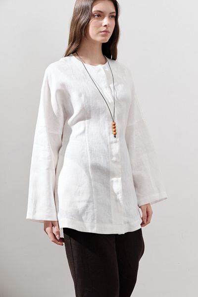 Manuka Linen Sitting Jacket Ecru