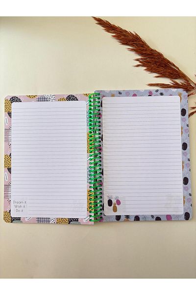Adalinhome Atakids Lizy Striped Spiral School Notebook |   12 X 15cm |   100 Sheets