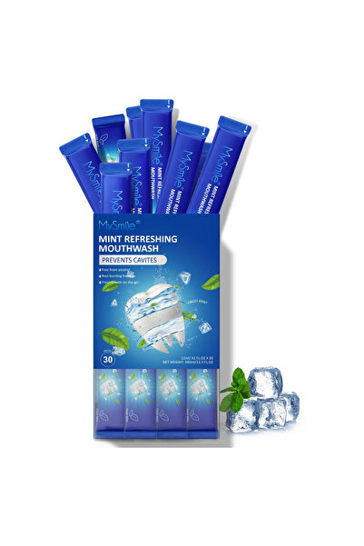 mysmile غسول للفم خالي من الكحول، حجم مناسب للسفر، 30 كيسًا