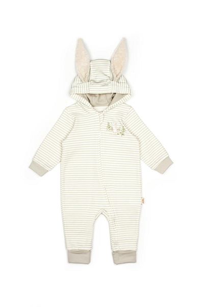 BabyCosy Organic Wear Baby Hooded Zippered Jumpsuit 100% Organic Cotton, Baby and Newborn Series - Csy3046