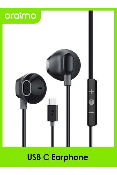 oraimo Halo Airy USB C Earphones Semi-in ear Wired Type C Headphones with Mic & Volume Control