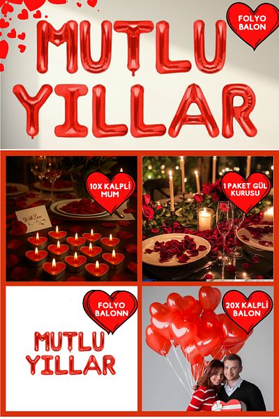 Baloncu Dede Happy Anniversary Balloon with Red Heart Romantic Anniversary Valentine's Day Marriage Proposal Supplies