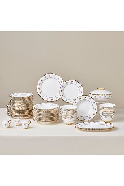 Karaca Karaca Royal Bone Diana 55-teiliges 12-Personen-Geschirrset Gold