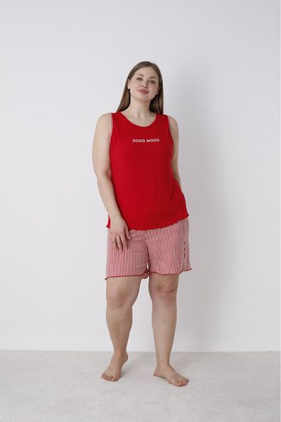 Mihra Women's Sleeveless Shorts Summer Pajamas Set Plus Size & Oversized