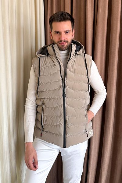 ModaPlaza Men's Hooded Puffer Vest