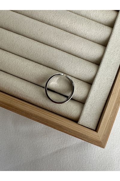 ringbox Silver Color Stone Matte Ring