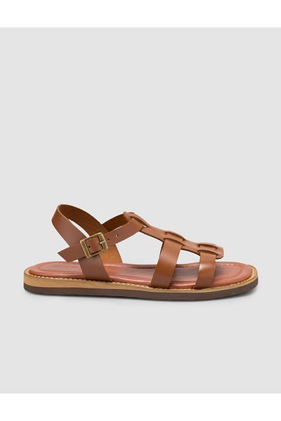 Cabani 100% Genuine Leather Tan Women's Sandals