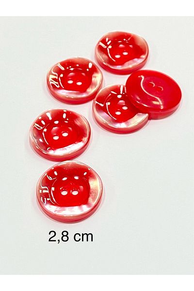 karantuhafiye Pearlescent Button / Italian Pearlescent Button /2911/ Red / 2.8 cm