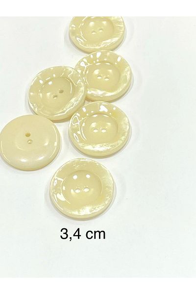 karantuhafiye Pearlescent Button / Italian Pearlescent Button /2912/ Cream / 3.4 cm