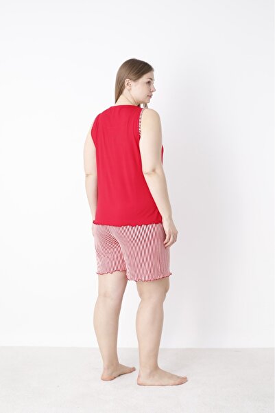 Mihra Women's Sleeveless Shorts Summer Pajamas Set Plus Size & Oversized