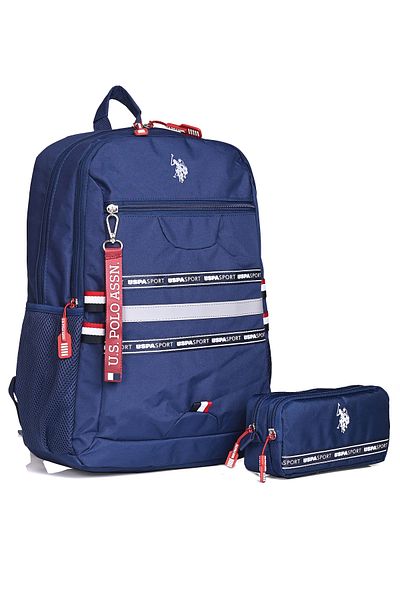 U.S. Polo Assn. Πόλο των ΗΠΑ. Συν. plcan24198 - plcan24194 Unisex Σχολικό Σακίδιο πλάτης + Σετ μολυβοθήκης