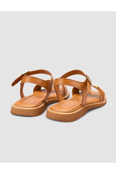 Cabani 100% Genuine Leather Tan Women's Sandals