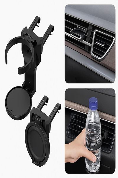 Tor Store Suport pentru pahare auto montat pe grila de aer condiționat Suport pentru pahare în interiorul vehiculului Suport funcțional pentru băuturi și scrumieră