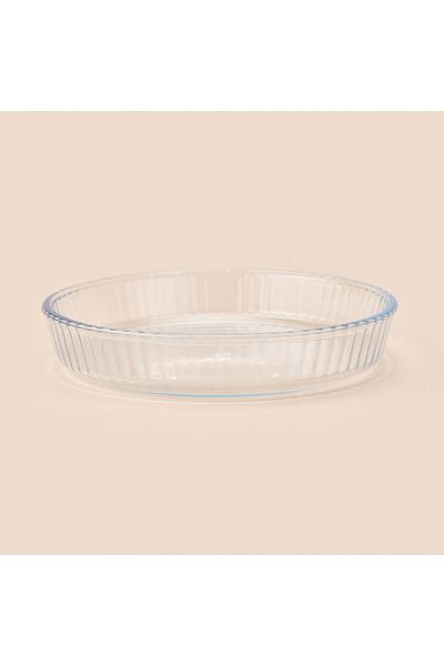 Masterchef Twin Round Honeycomb Glass Oven Dish - Transparent - 25 cm
