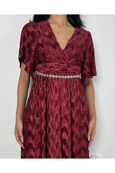 toog Pleated dress with crystal belt