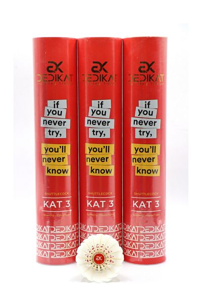 DEDIKAT KAT-3 FEATHER BADMINTON SHUTTLECOCKS (3 TUBES)