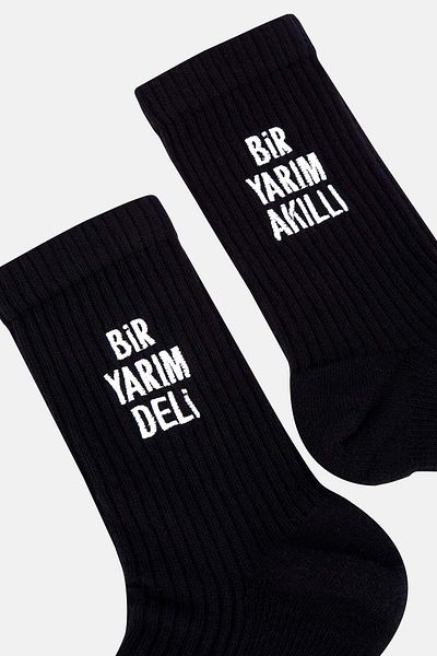 Reflect Studio Mvö Half Smart Half Crazy Towel Socks - Black