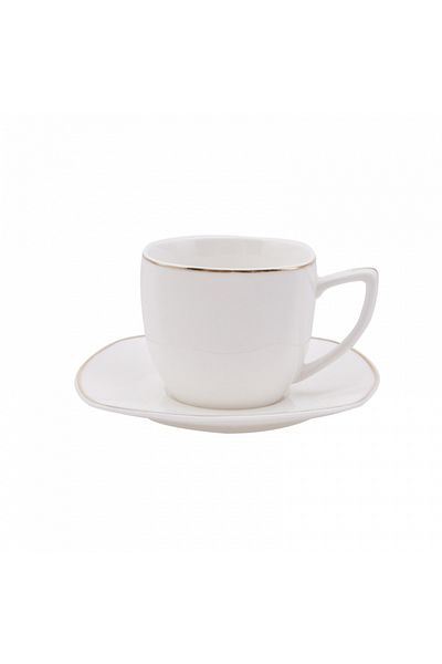Karaca Karaca Nina Kaffeeservice Fur 6 Personen, 6x Espressotasse und 6x Untertasse, Robuste Mokkatasse, Di