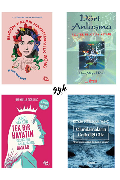 Yan Pasaj Yayınevi Bugün Kalan Hayatımın-Dört Anlaşma-İkinci Hayatın Tek Bir Hayatın-Olumlamaların Getirdiği Güç 4 SET