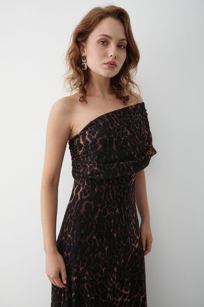 Laluvia Φόρεμα Leopard One Shoulder Freesia - 205171
