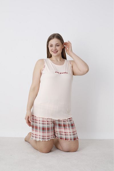 Mihra Women's Sleeveless Shorts Summer Pajamas Set Plus Size & Oversized
