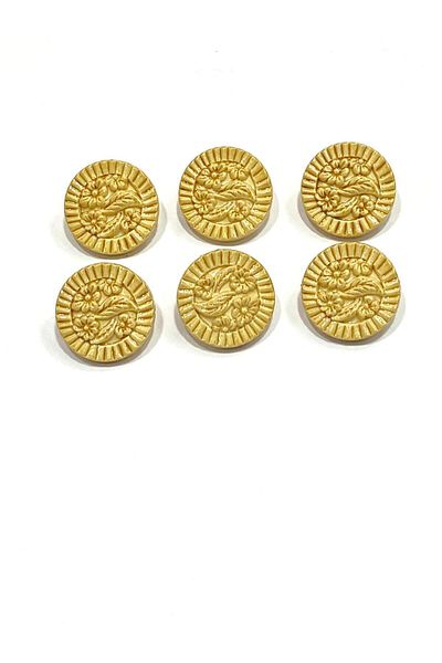 karantuhafiye Vintage Style Italian Button / Set of 6 / 2913 / 1.5 cm