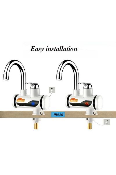 OEM Instant electric water heater, sink mounting, white, power 3000 W, LCD display, single handle