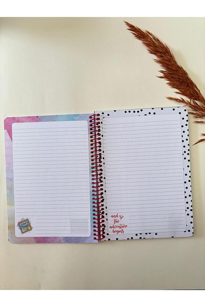 Adalinhome Atakids Lizy Striped Spiral School Notebook |   12 X 15cm |   100 Sheets