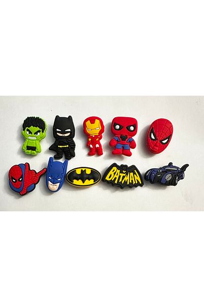 marimari 10Pcs Crocssüs Slipper Ornament Super Hero Set Is Like the Visual Imported Product