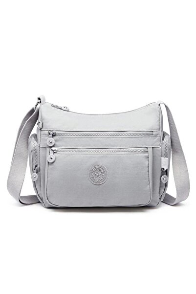 SMART BAGS Krinkıl Kumaş Su Geçirmez Kadın Çapraz Çanta BC 1115 - Açık Gri