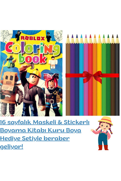 booddie Roblox Boyama Kitabı Stickerlı (arka Kapak Kesilerek Maskeli ) 12'li ...