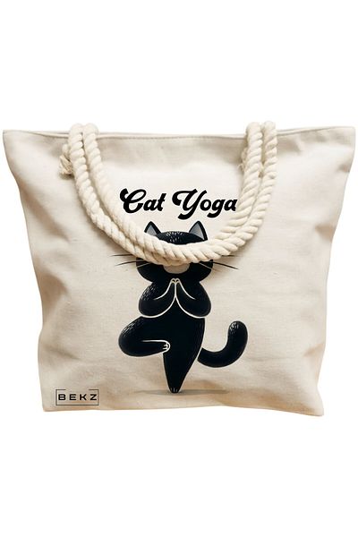 BEKZ Textile Bag With Zipper, Tote Bag, Model Classy Sassy And A Bit Of Smarty 38 X 34.5 Cm, ​​White, Beige