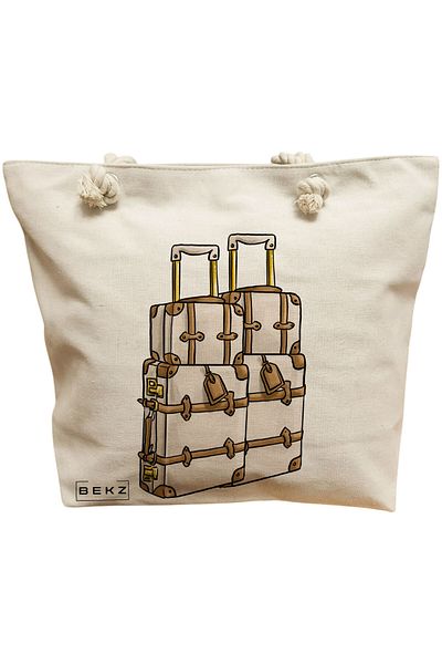 BEKZ Travel Girl 17 Beach Bag, 40x51 cm, Cream, BEKZ®