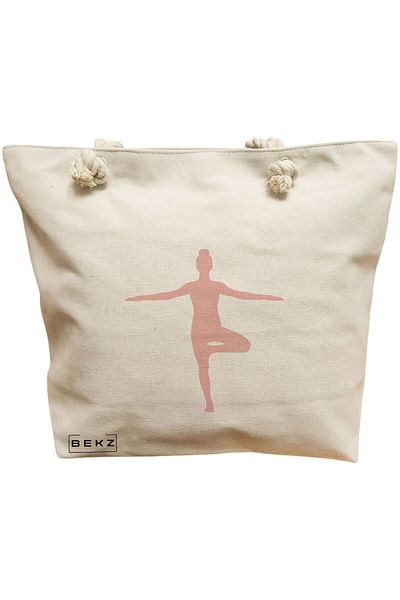 BEKZ Sacosa Textila Cu Fermoar, Geanta Tote, Model Late Night Book Club 38 X 34.5 Cm, Alb, ®
