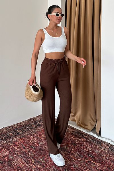Trendseninle Women's Spanish Leg Comfortable Fit Trousers